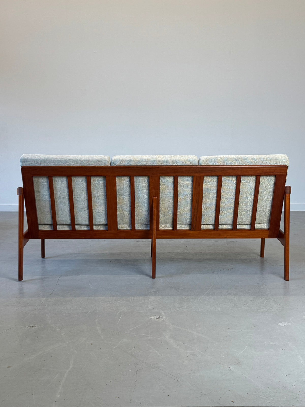 1960s Canadian Solid Teak Open Arm Sofa