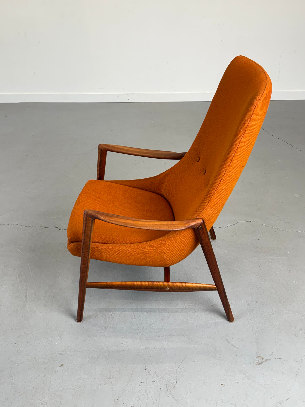1950s High-Back Lounge Chair by Rastad & Relling for Dokka Møbler in Teak, Norway.
