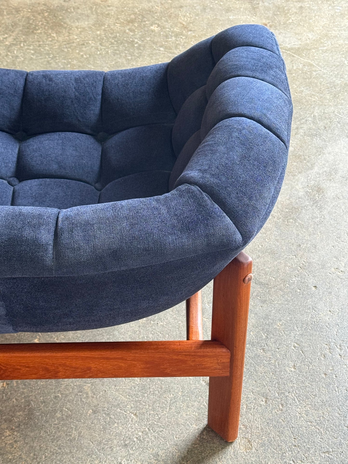 1960s Pod Chair by R. Huber in teak and fabric
