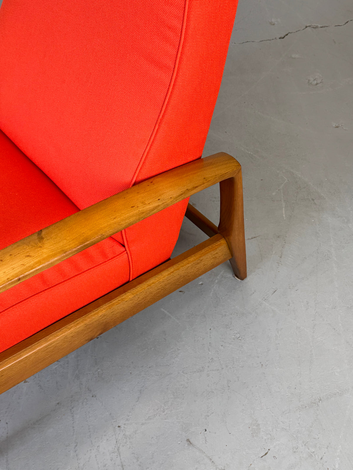 1950s Mid-Century Reclining Lounge Chair with Fold-Out Footrest