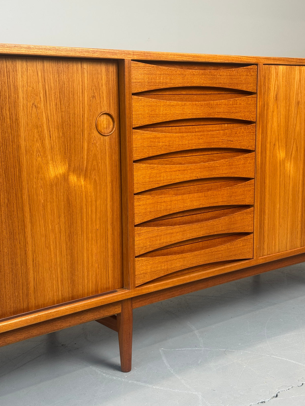 1950s Arne Vodder Model 29A “Triennale” Teak Sideboard for Sibast, Denmark.