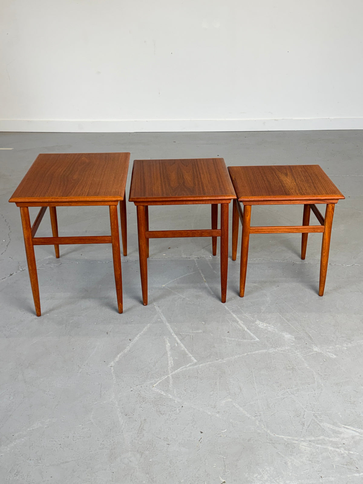 1960s Danish Modern Teak Nesting Tables, Set of Three.