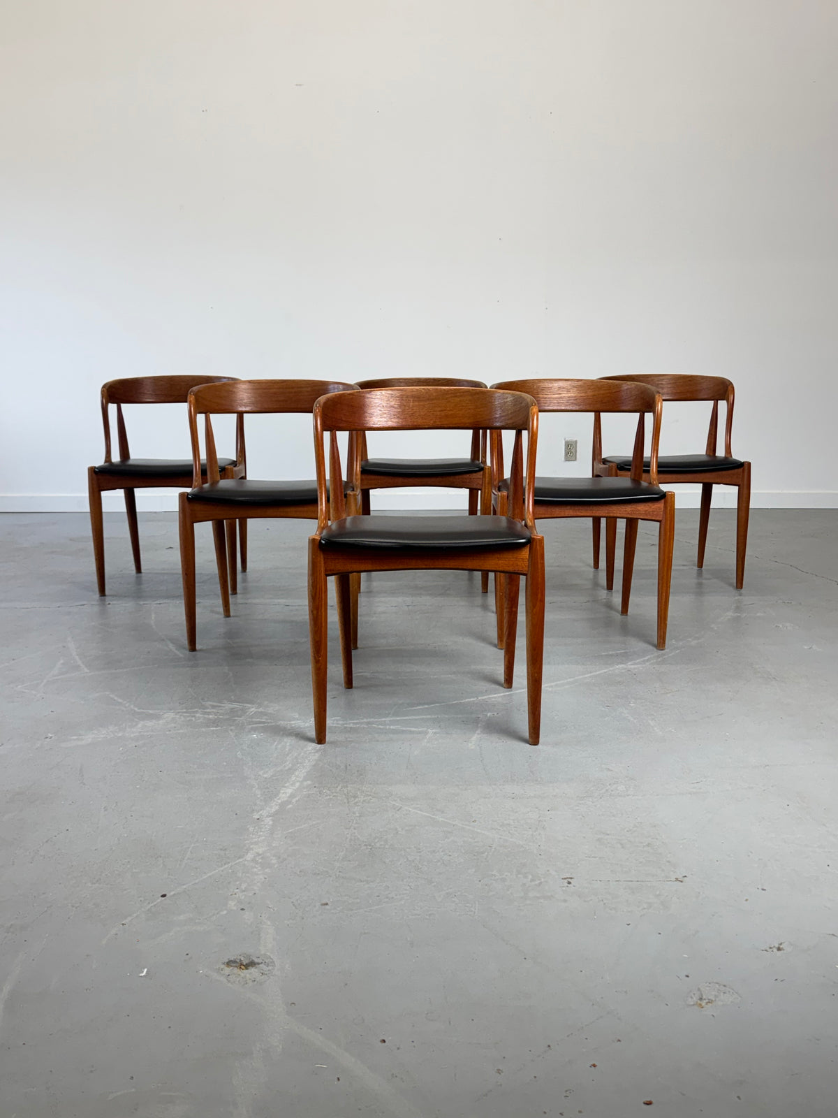 1960s Model 16 Teak Dining Chairs by Johannes Andersen for Uldum Møbelfabrik, Denmark.