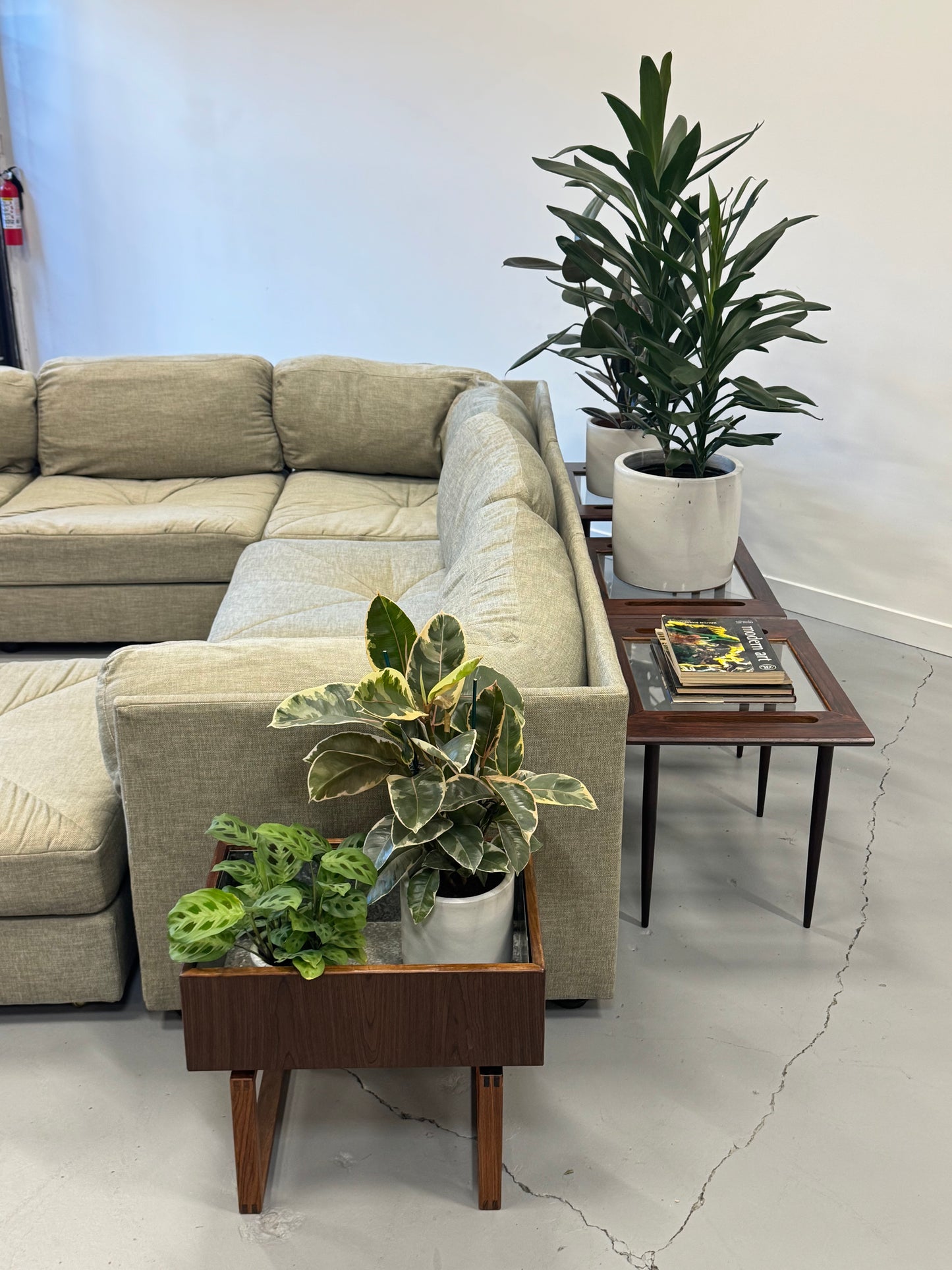 1970s Selig by Simmons Six-Piece Grey Modular Sectional Sofa.