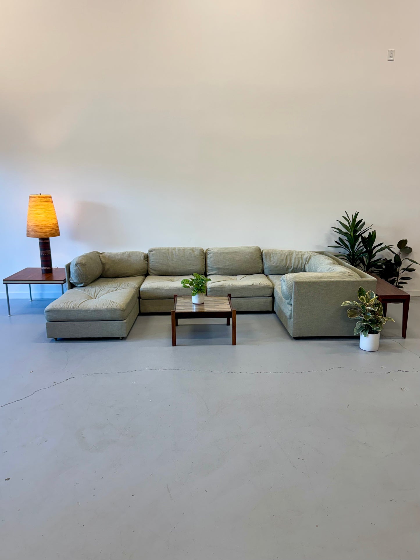 1970s Selig by Simmons Six-Piece Grey Modular Sectional Sofa.