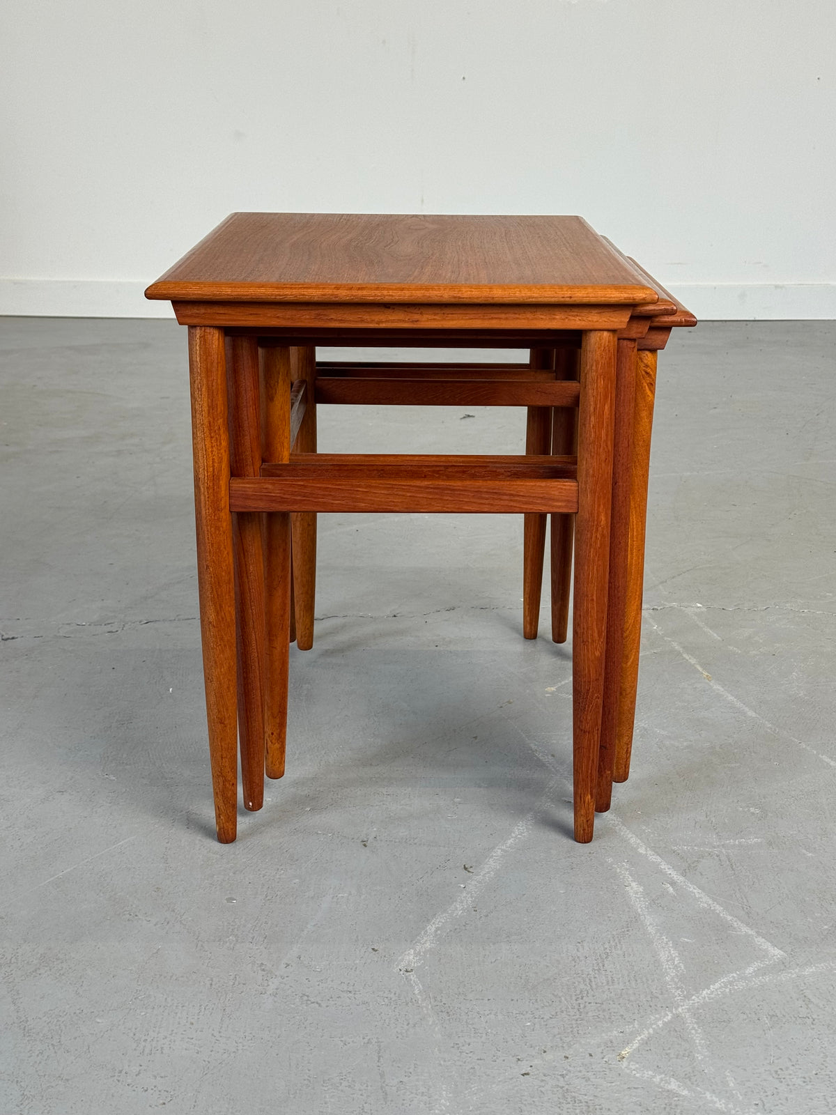 1960s Danish Modern Teak Nesting Tables, Set of Three.
