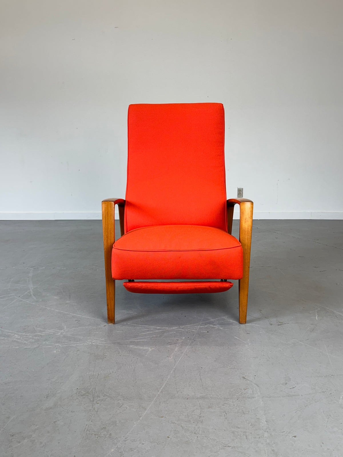 1950s Mid-Century Reclining Lounge Chair with Fold-Out Footrest