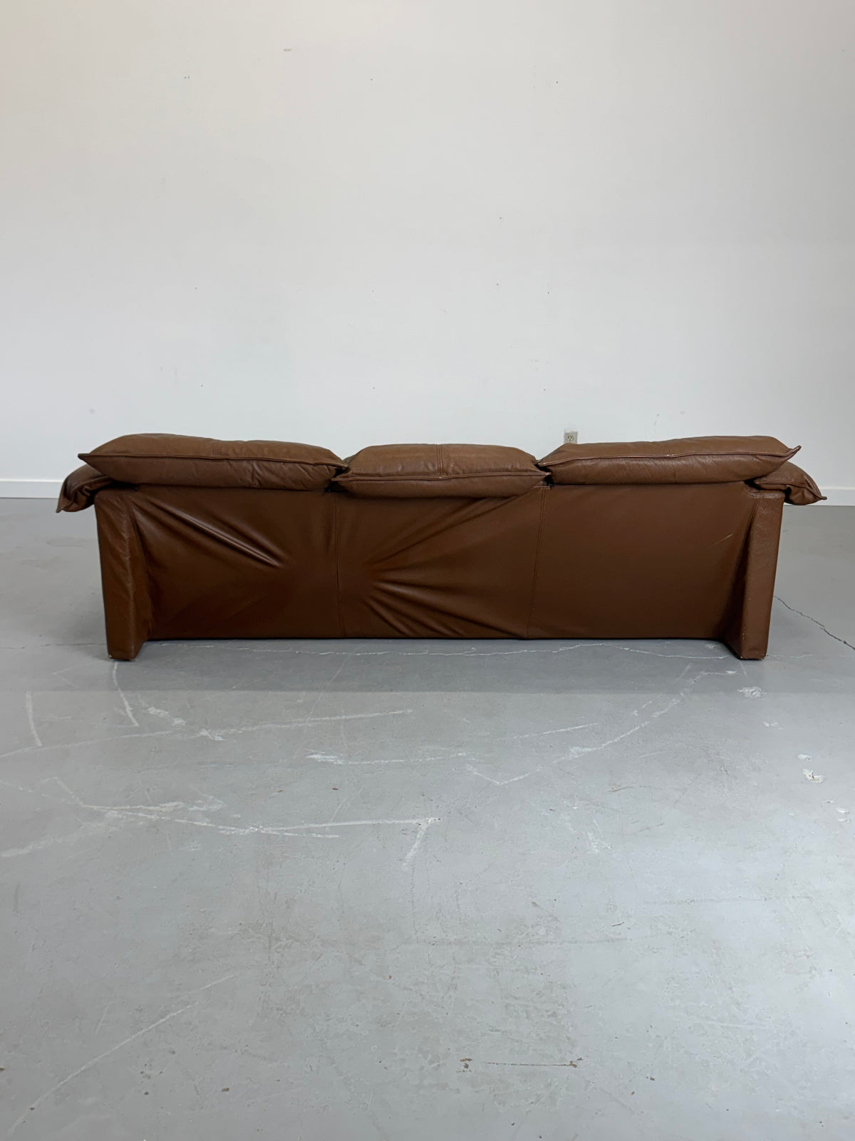 1980s Niels Eilersen Three-Seat Sofa in Aniline Leather, Denmark.