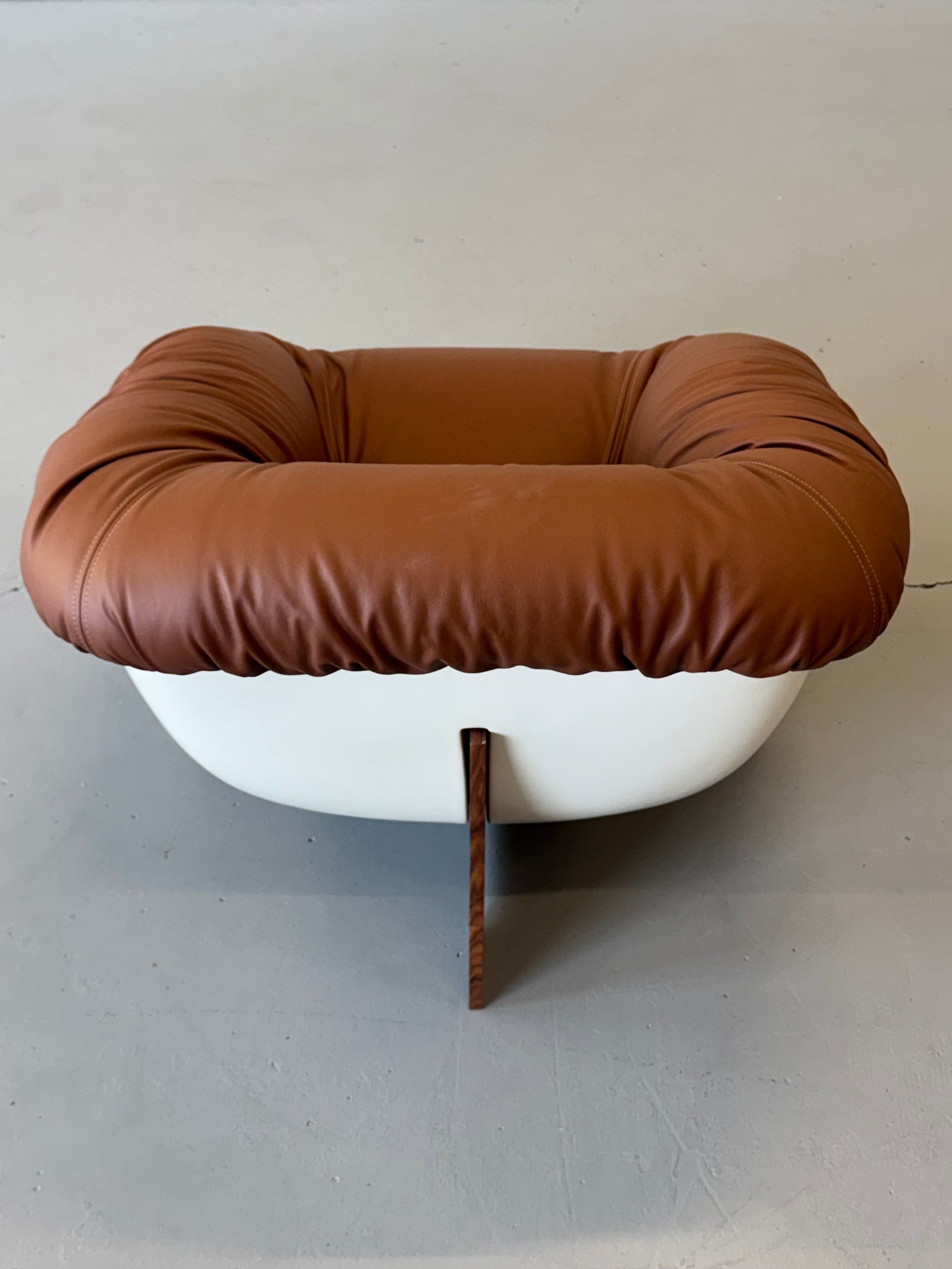 1970s Percival Lafer MP-61 Lounge Chair in Brown Leather, Brazil.