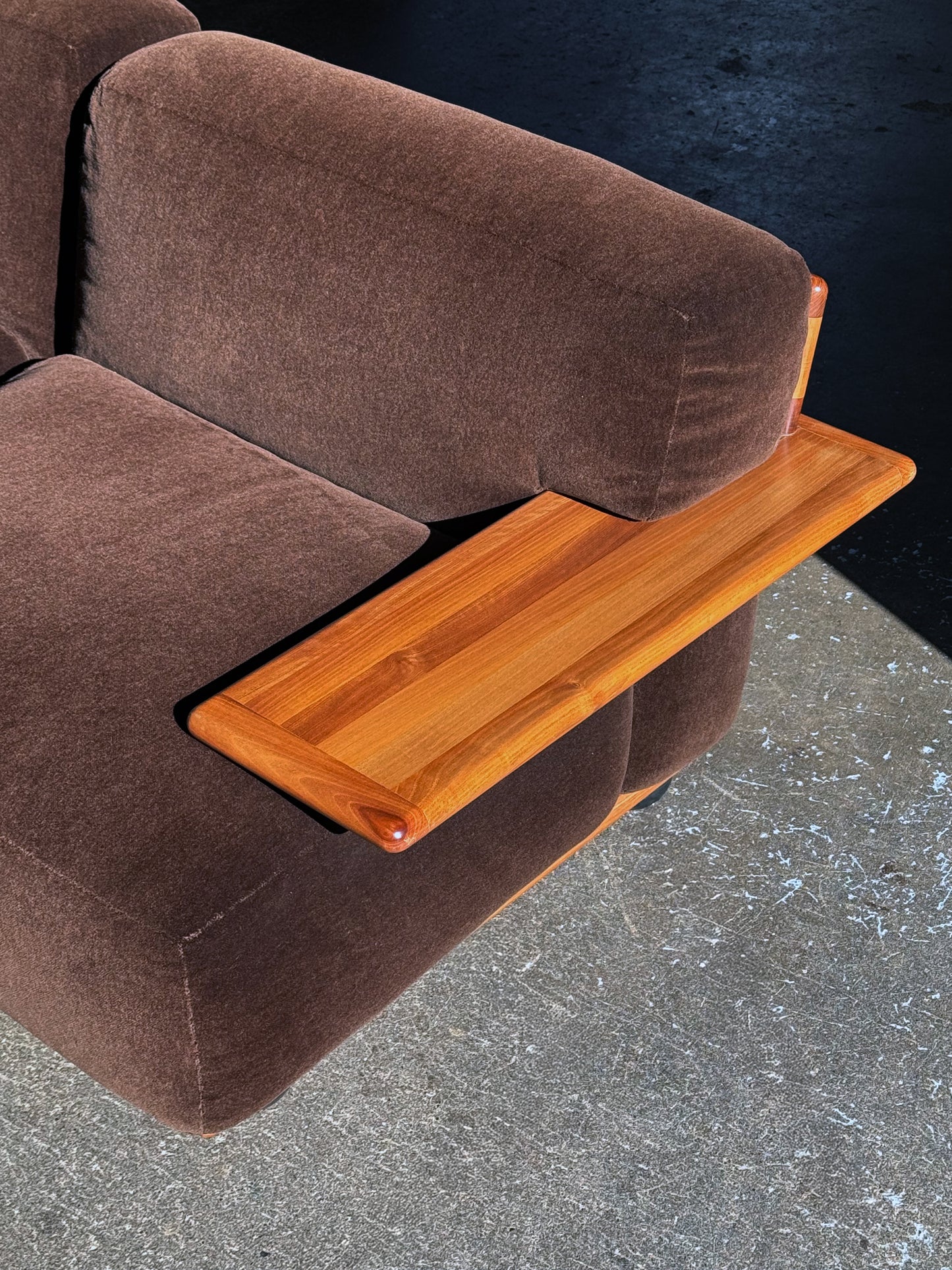 1970s Pianura Sofa 3Seater by Mario Bellini for Cassina in Italian walnut