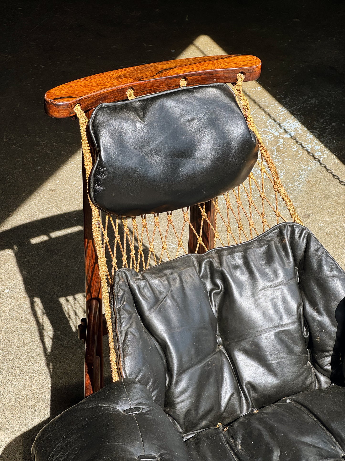1960s Jangada Lounge Chair and Ottoman by Jean Gillon in rosewood and black leather