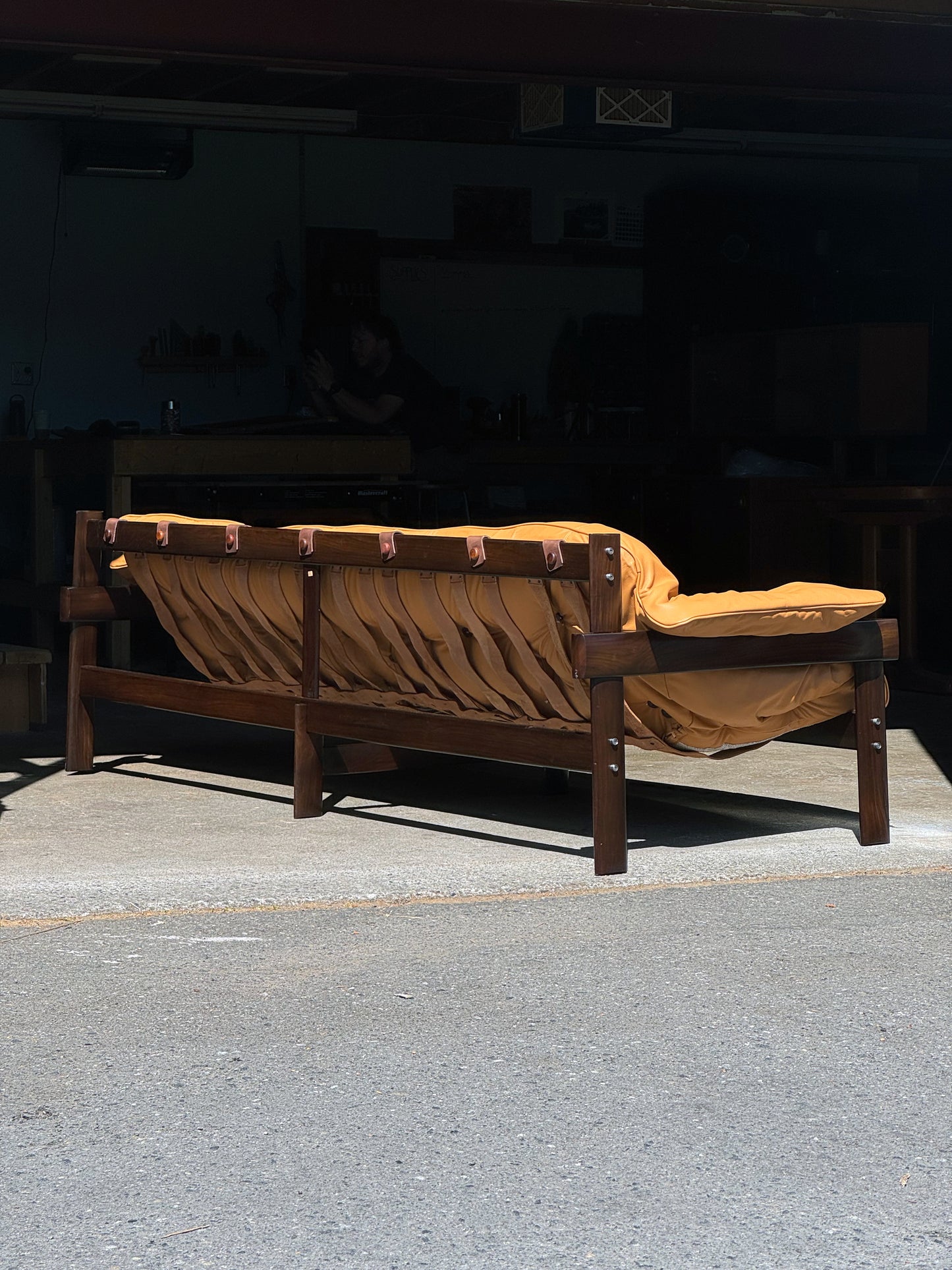 1970s MP-41 Sofa by Percival Lafer for Lafer in jatobá and Spinneybeck leather