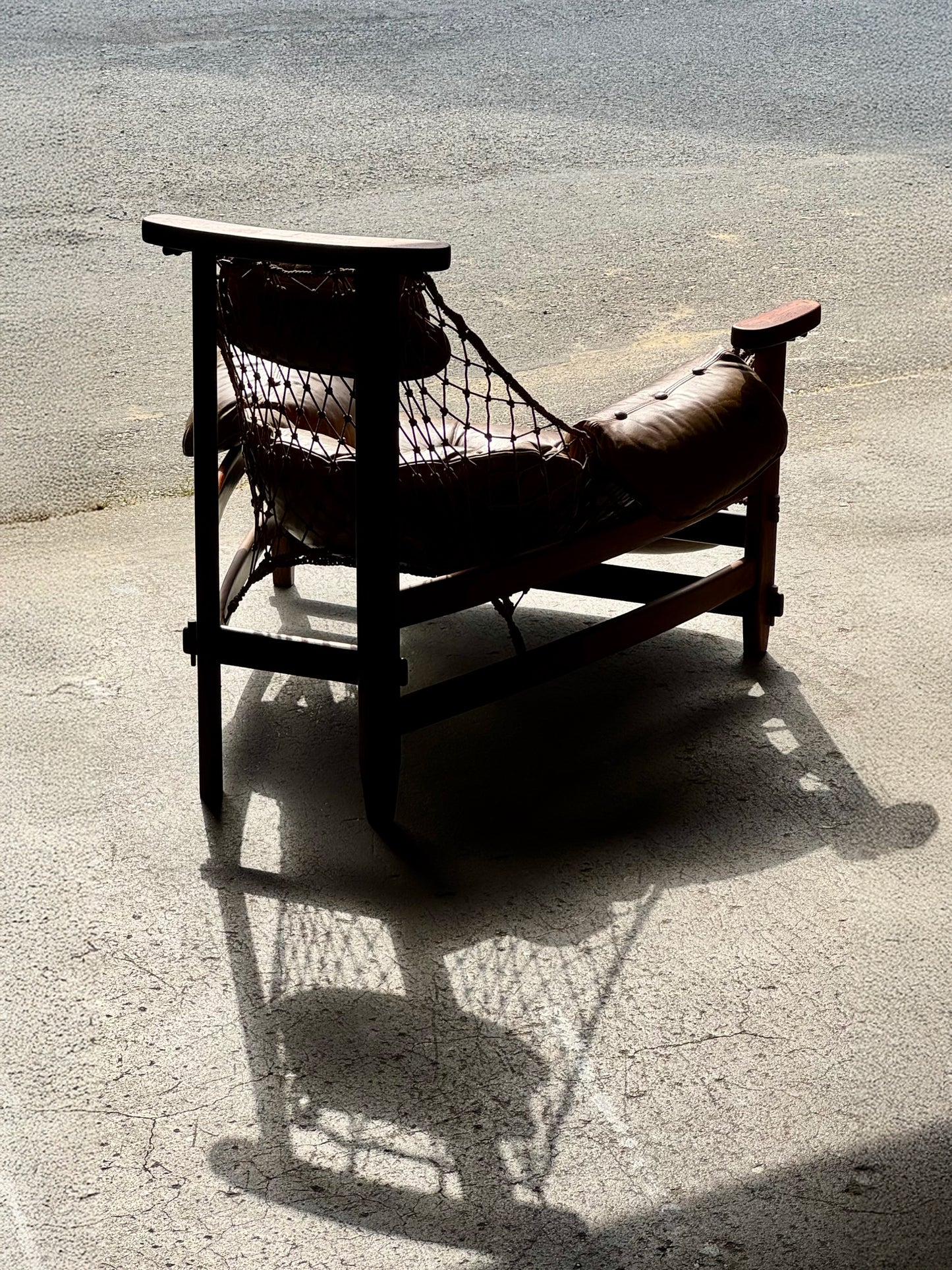 1960s Jangada Lounge Chair and Ottoman by Jean Gillon in Rosewood and original Brown Leather