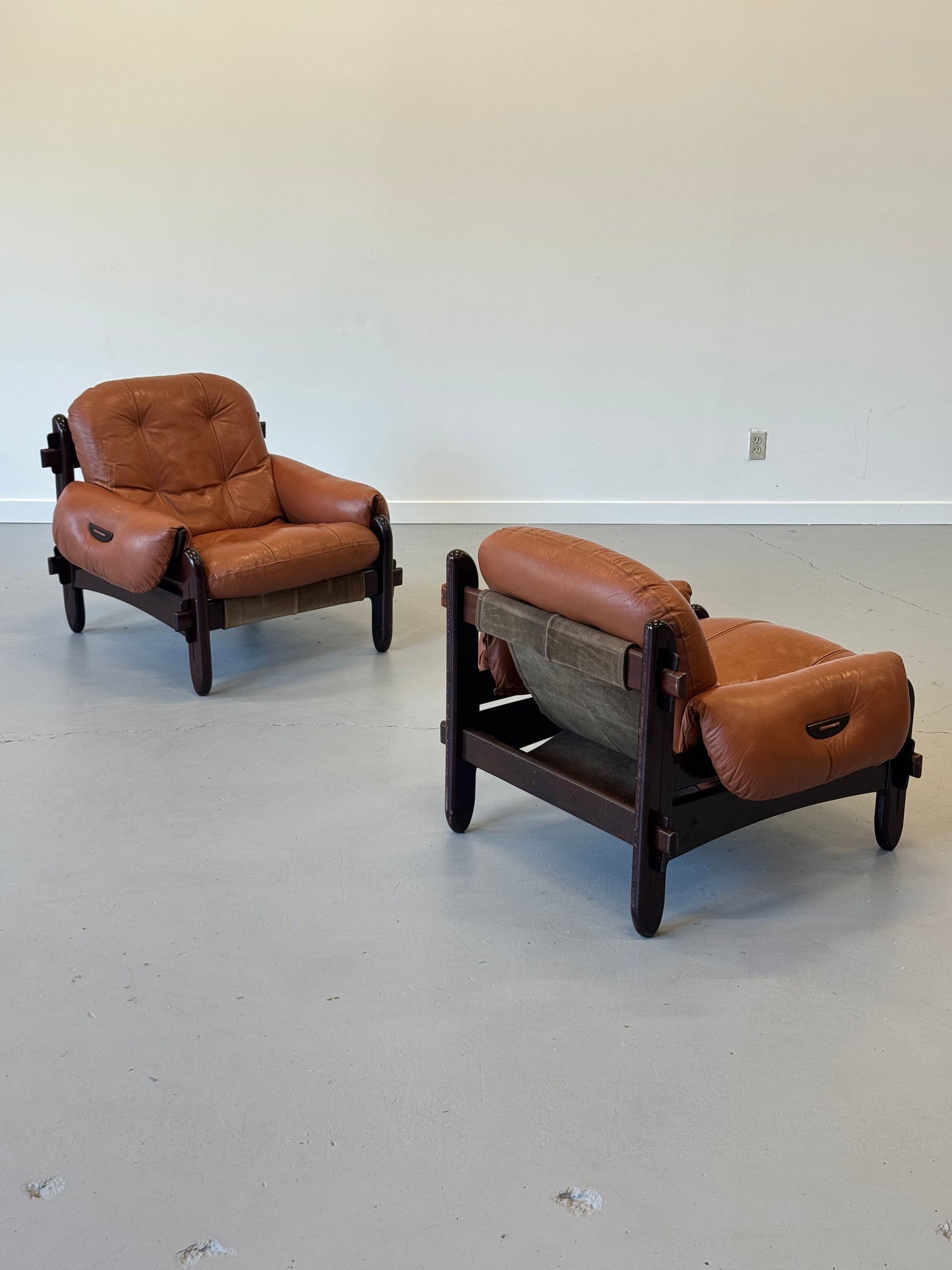 1970s Lounge Chairs by Jean Gillon for Probel, completely original.