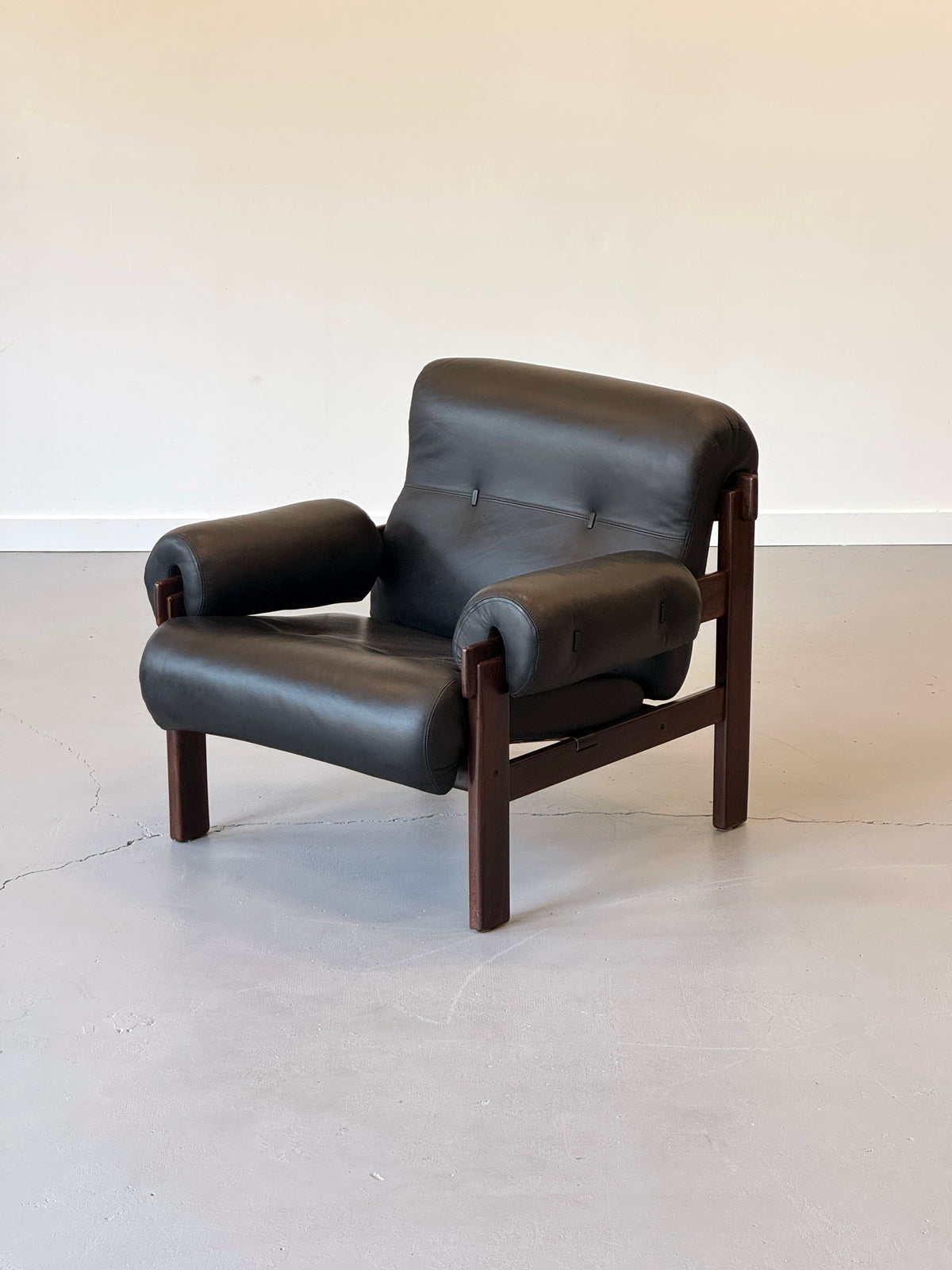1970s Pair of Copa Lounge Chairs by Jean Gillon for Italma in Solid Imbuia.