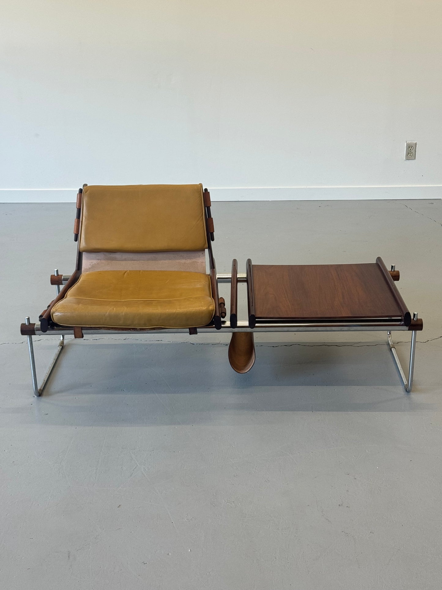 1960s MP-123 Modular Bench by Percival Lafer for Lafer in rosewood and original leather