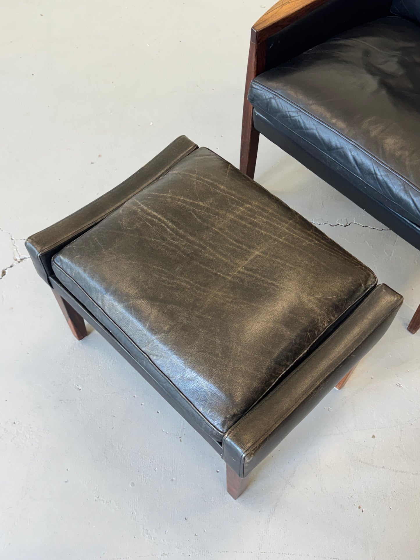 1960s Hans Olsen Lounge Chair and Ottoman, completely original.