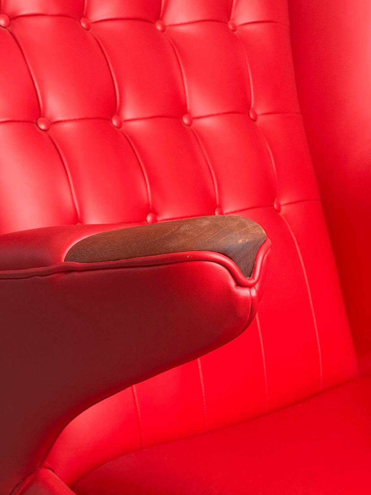 1950s AP19 Papa Bear Lounge Chair by Hans J. Wegner  for A.P. Stolen in Red Leather, Denmark.
