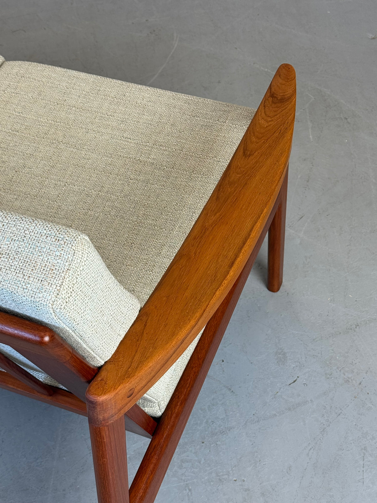 1960s Canadian Solid Teak Open Arm Sofa