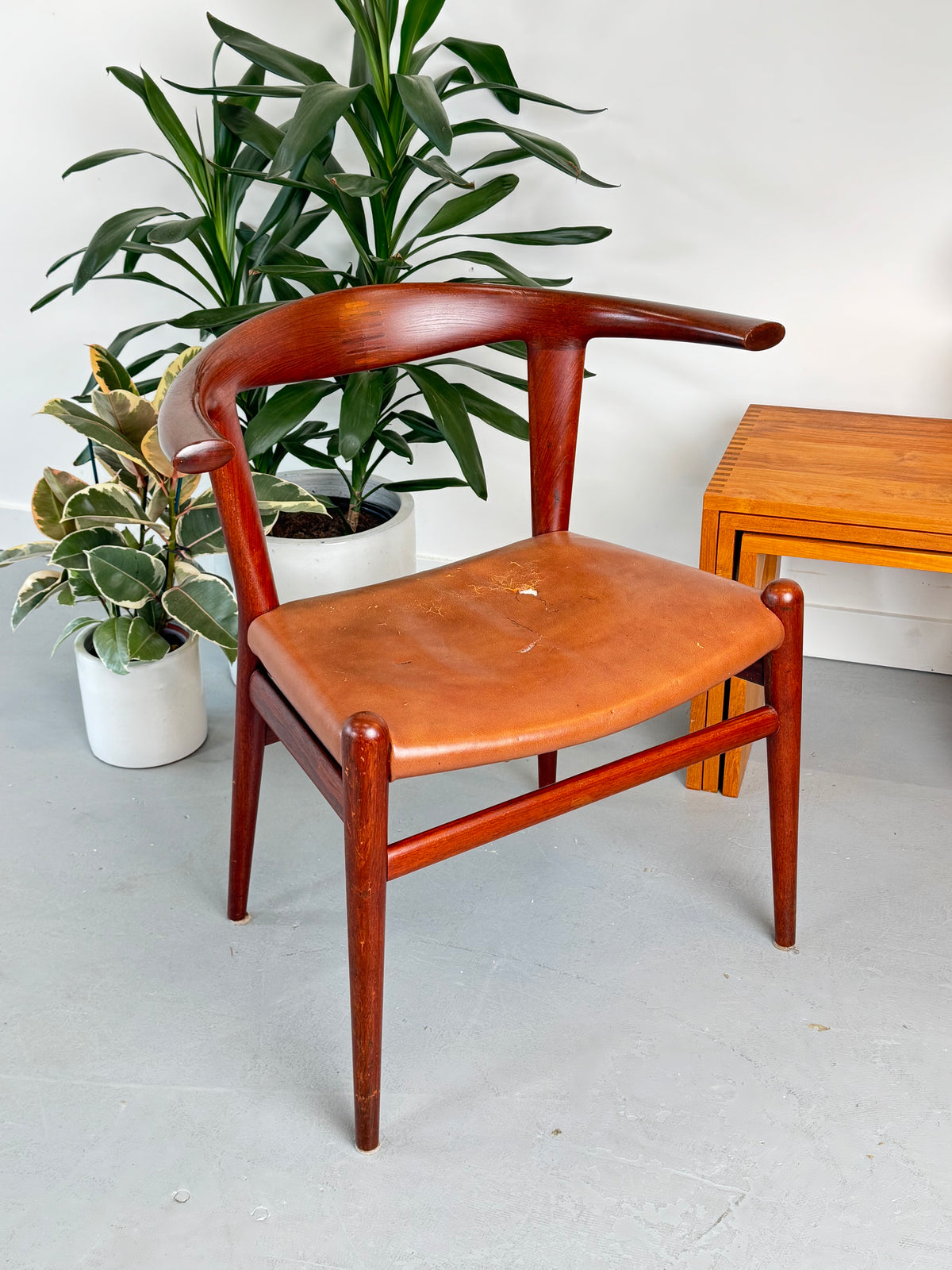 1960s JH518 “Bull Horn” Chair by Hans J. Wegner for Johannes Hansen, completely original.