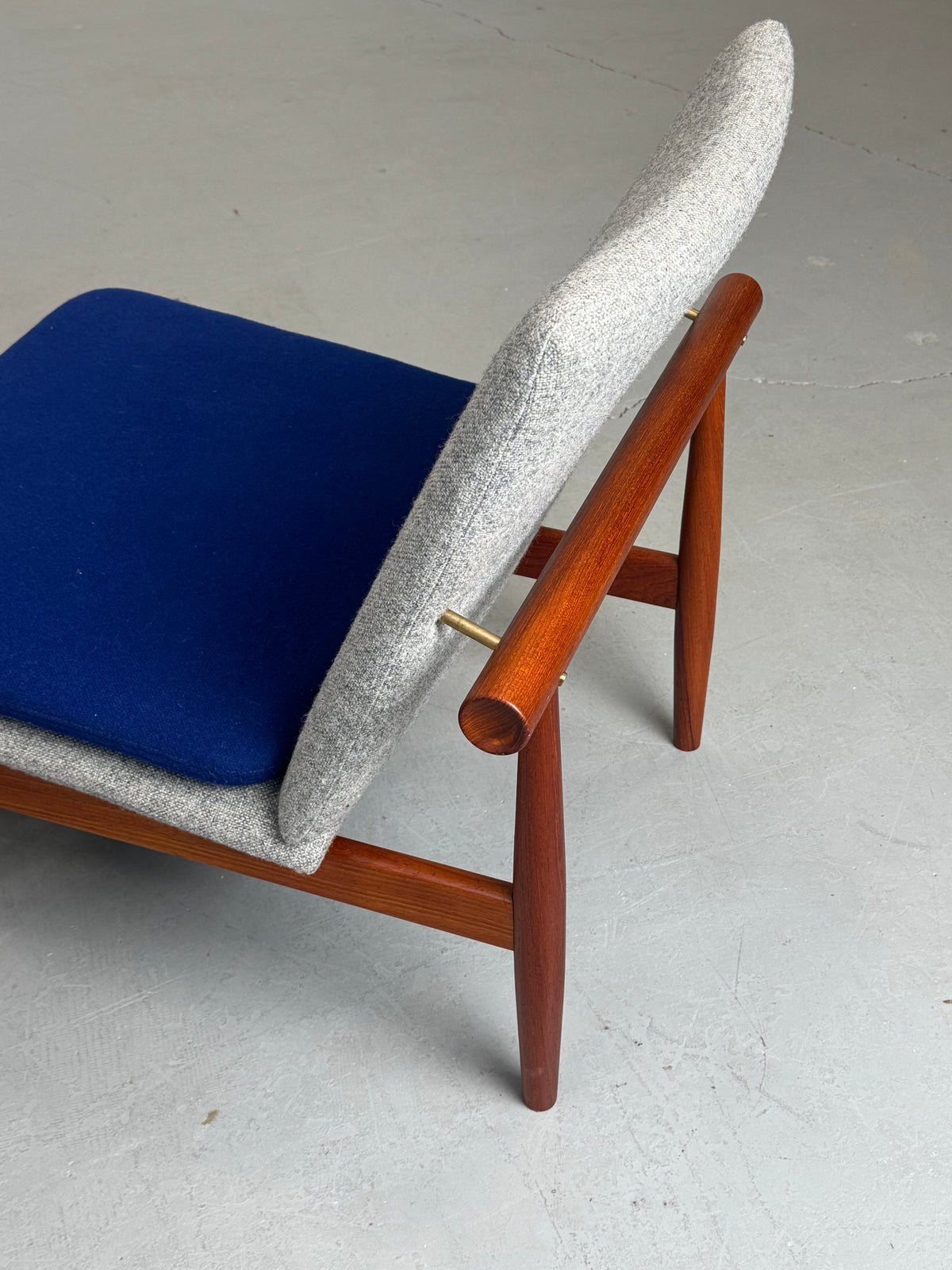 1950s Finn Juhl Japan Lounge Chair and Ottoman for France & Son in Teak and Kvadrat Hallingdal.