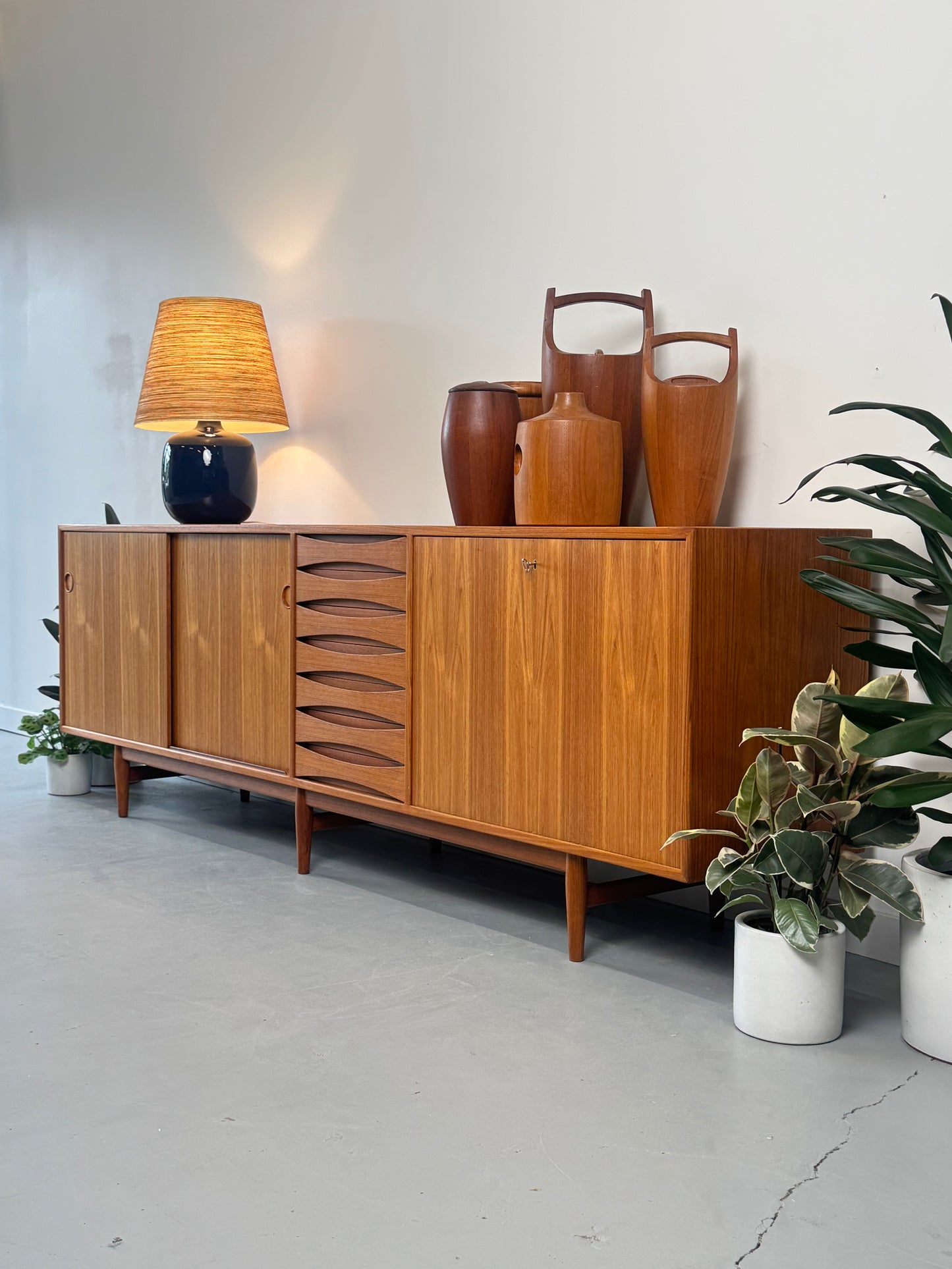 1950s Arne Vodder Model 29A “Triennale” Teak Sideboard for Sibast, Denmark.