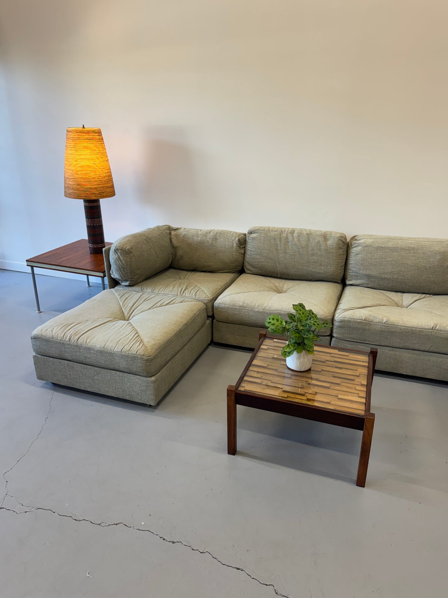 1970s Selig by Simmons Six-Piece Grey Modular Sectional Sofa.