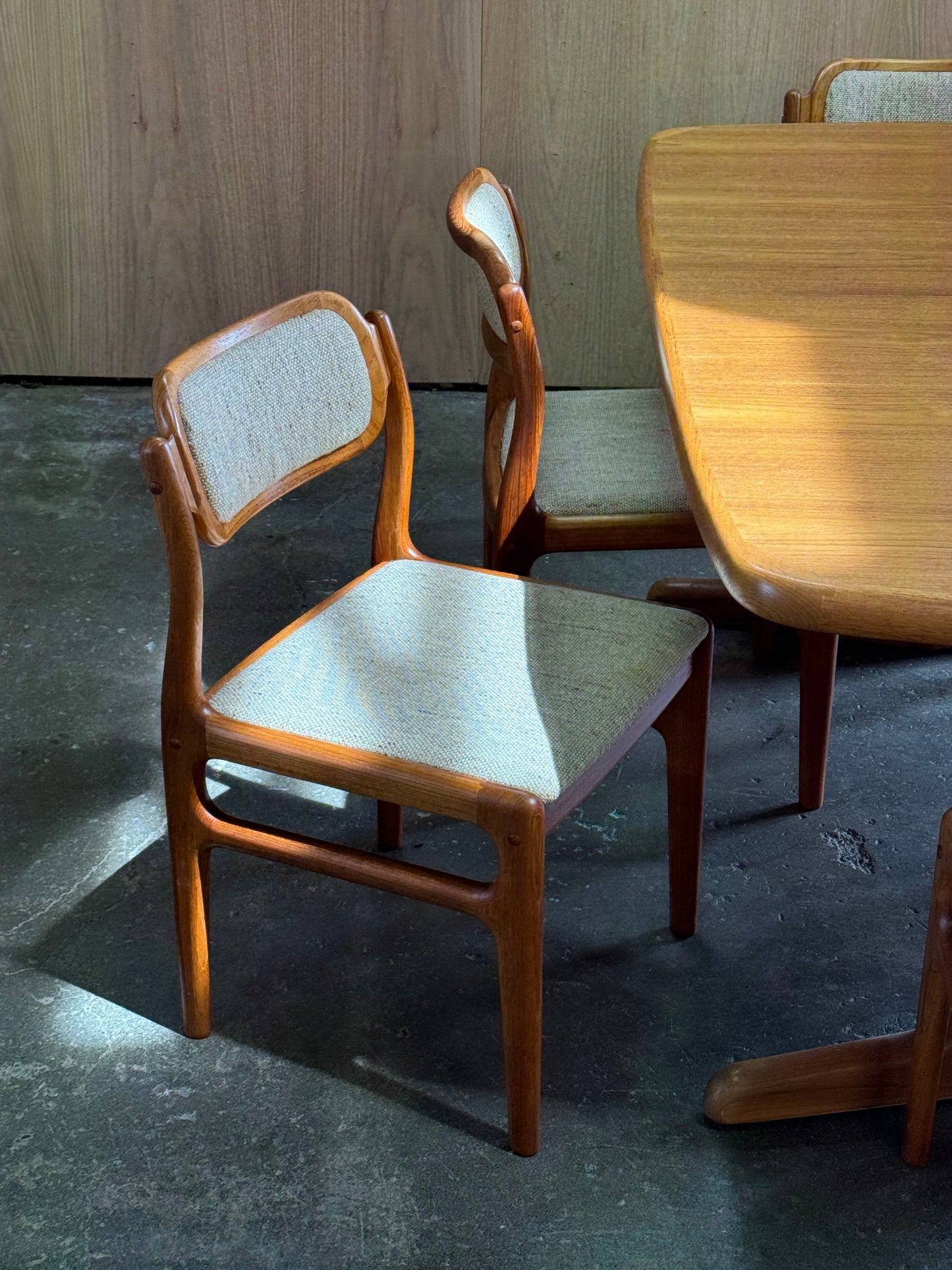 1970s Dining Chair set of 6 by Johannes Andersen for D Scan in solid teak