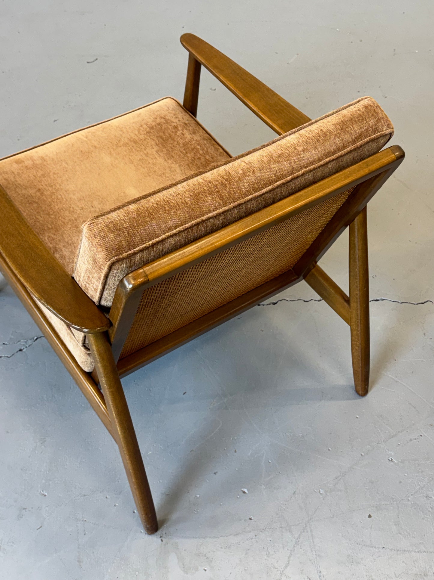 1960s Lounge Chair "USA 247" by Folke Ohlsson for DUX with Cane Back