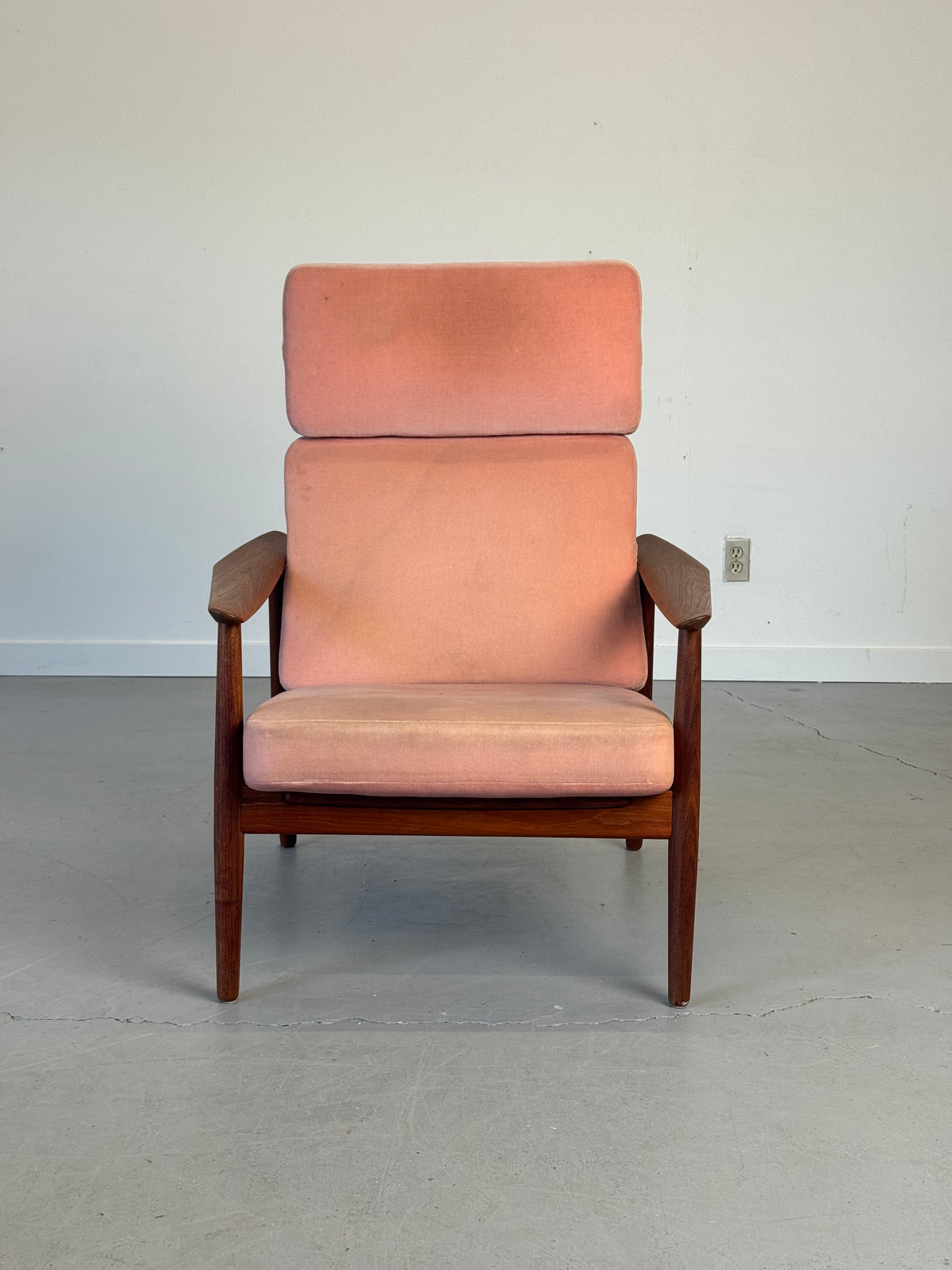1960s Arne Vodder Model FD 164 Reclining Lounge Chair and Ottoman for France & Søn, Denmark.