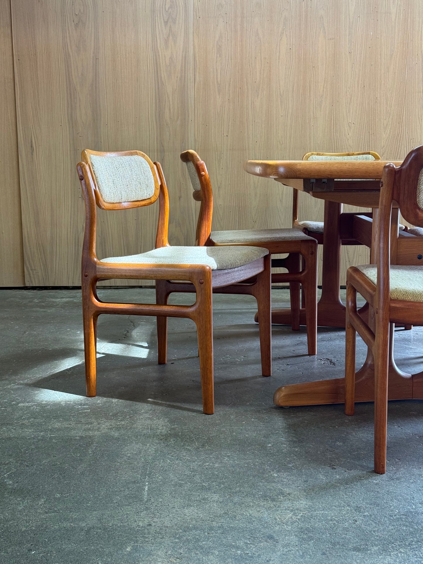 1970s Dining Chair set of 6 by Johannes Andersen for D Scan in solid teak