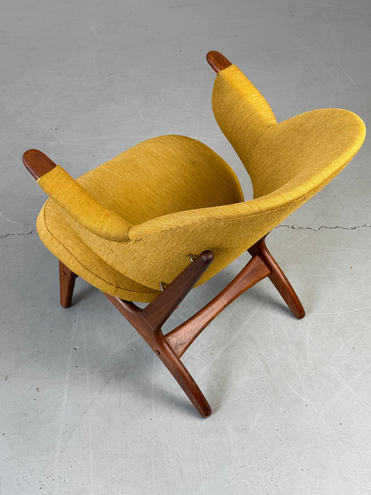 1950s Model 33 Easy Chair by Carl Edward Matthes in teak and original mustard yellow wool.