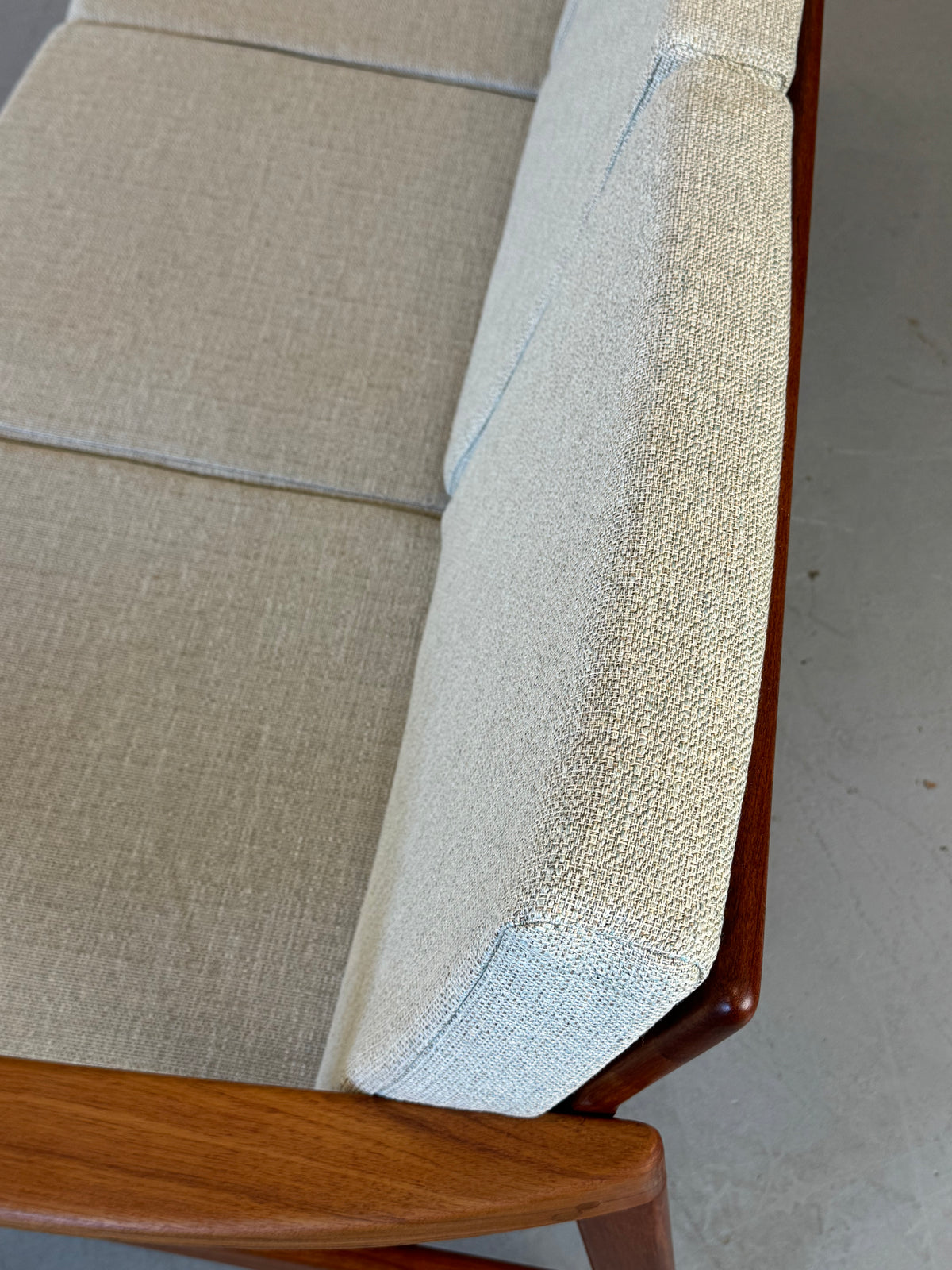 1960s Canadian Solid Teak Open Arm Sofa
