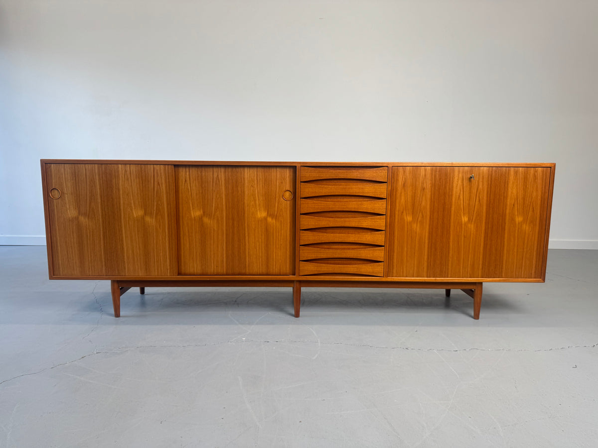 1950s Arne Vodder Model 29A “Triennale” Teak Sideboard for Sibast, Denmark.