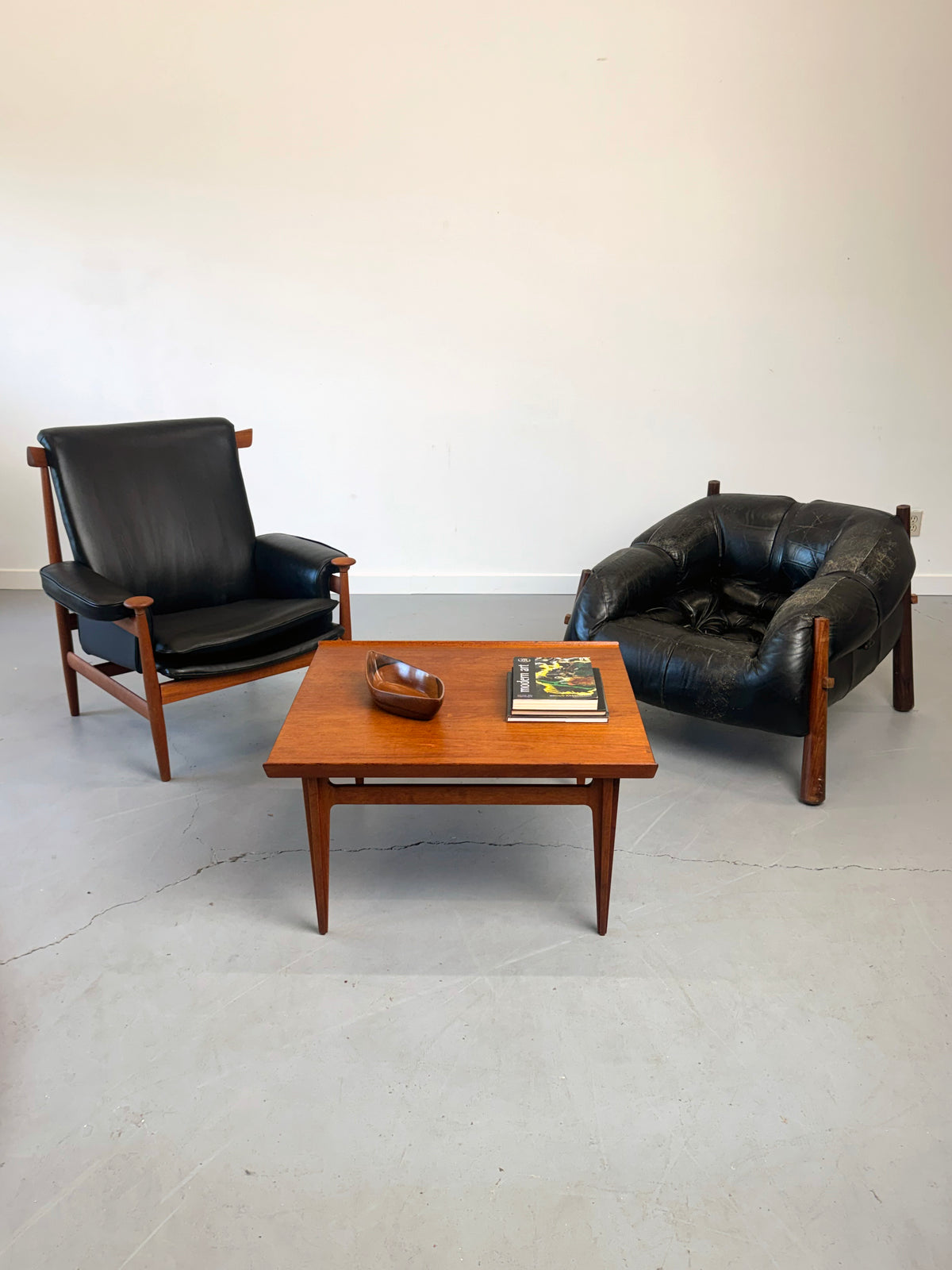 1960s Finn Juhl Bwana Model 152 Lounge Chair for France & Søn in Black Elmosoft Leather.