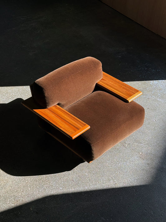 1970s Pianura Lounge Chair by Mario Bellini for Cassina in Italian walnut