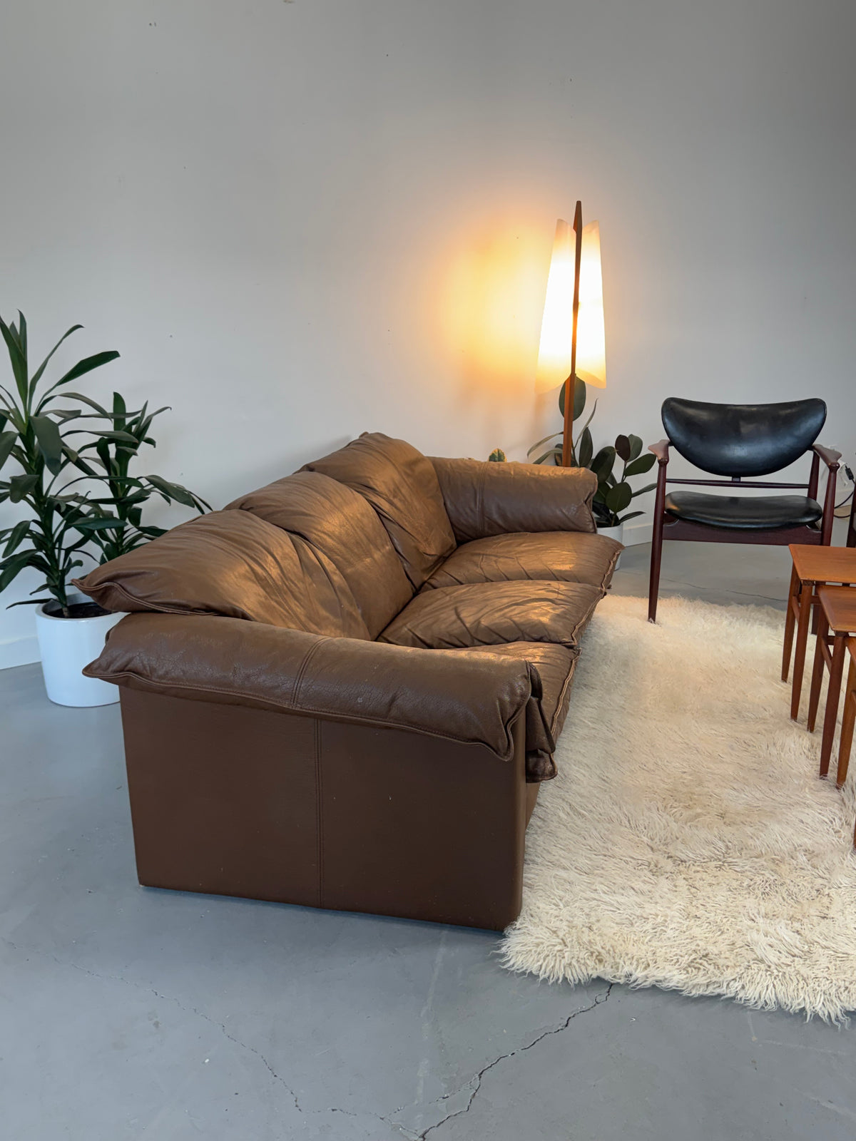 1980s Niels Eilersen Three-Seat Sofa in Aniline Leather, Denmark.