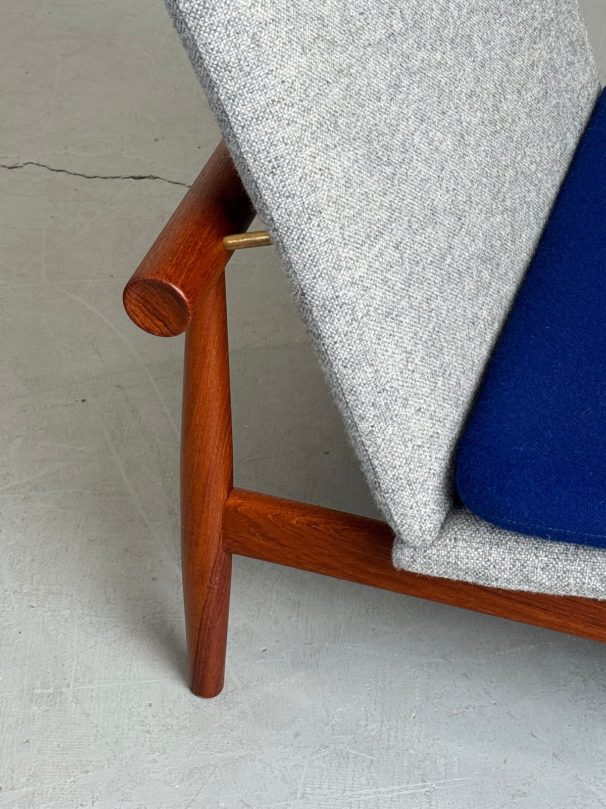 1950s Finn Juhl Japan Lounge Chair and Ottoman for France & Son in Teak and Kvadrat Hallingdal.