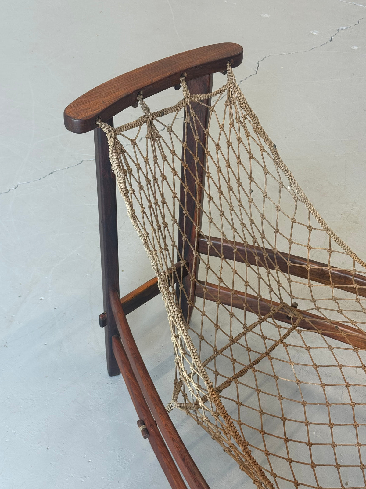 1960s Jangada Lounge Chair and Ottoman by Jean Gillon in Rosewood and original Brown Leather