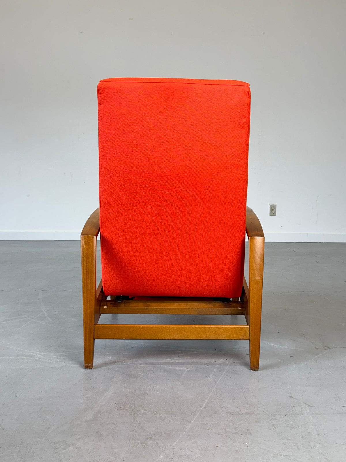 1950s Mid-Century Reclining Lounge Chair with Fold-Out Footrest