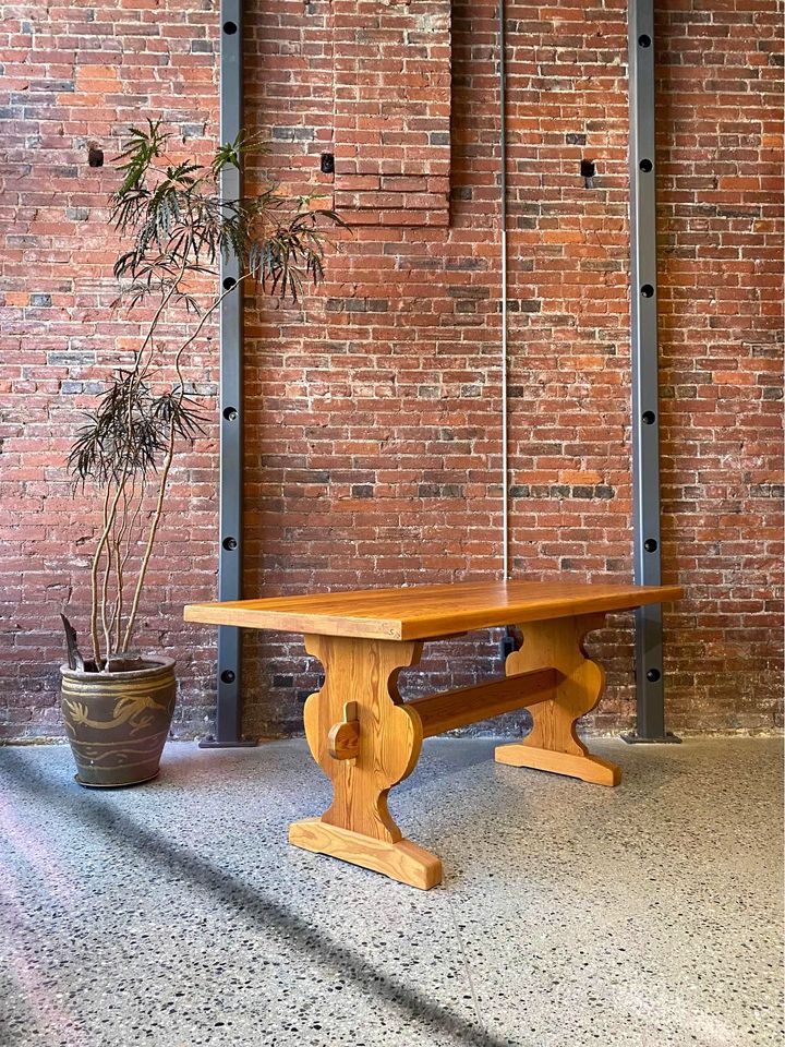 1940s Norwegian Solid Fir Dining Table