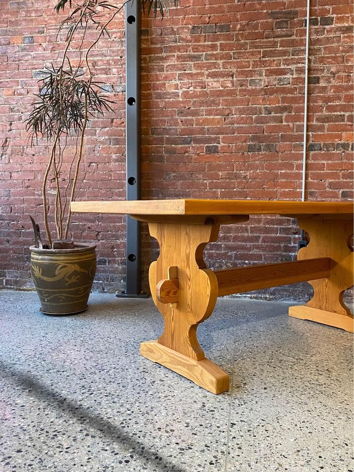 1940s Norwegian Solid Fir Dining Table