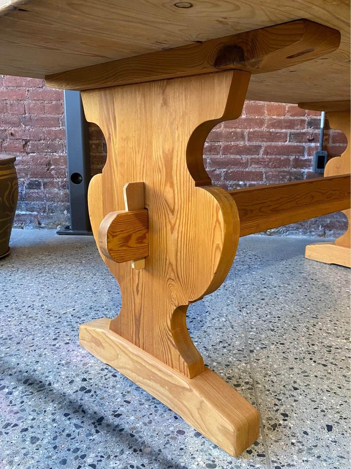 1940s Norwegian Solid Fir Dining Table