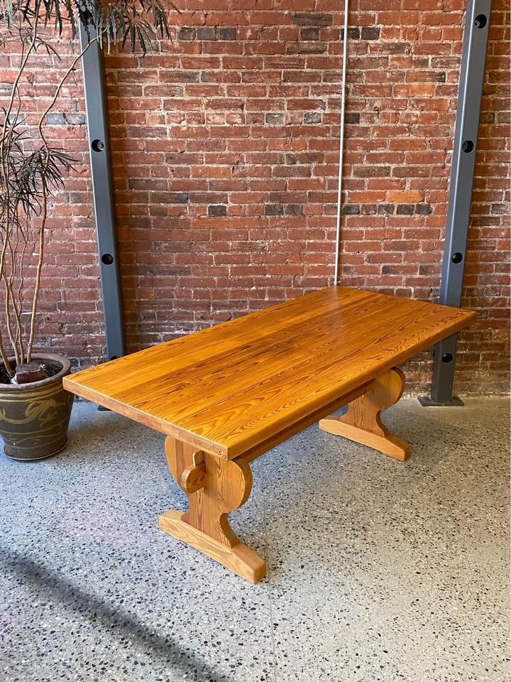 1940s Norwegian Solid Fir Dining Table