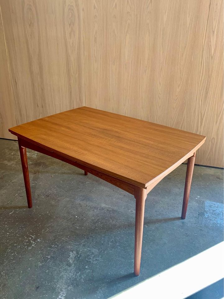 1950s Danish Teak Draw-Leaf Dining Table