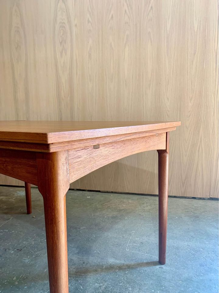 1950s Danish Teak Draw-Leaf Dining Table