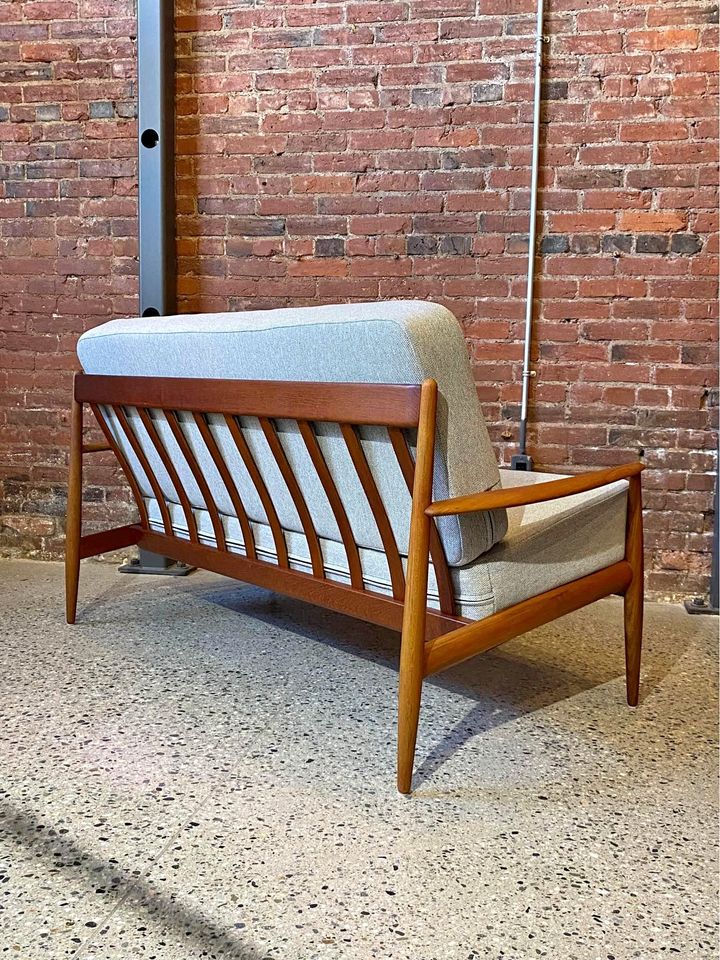 1950s Danish Teak Loveseat Sofa by Grete Jalk