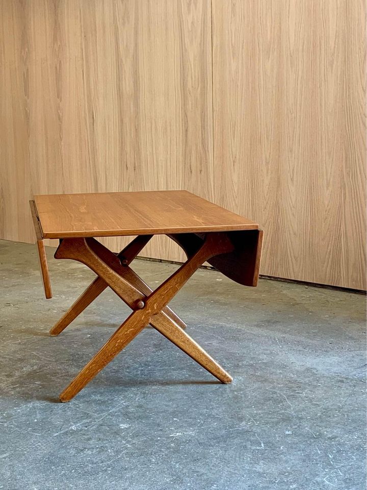 1950s Danish Teak and Oak Coffee Table Dining Table by Arne Hovmand-Olsen