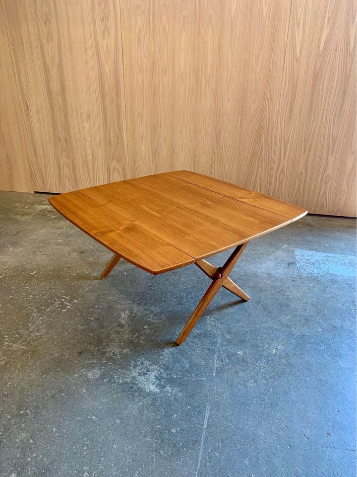 1950s Danish Teak and Oak Coffee Table Dining Table by Arne Hovmand-Olsen