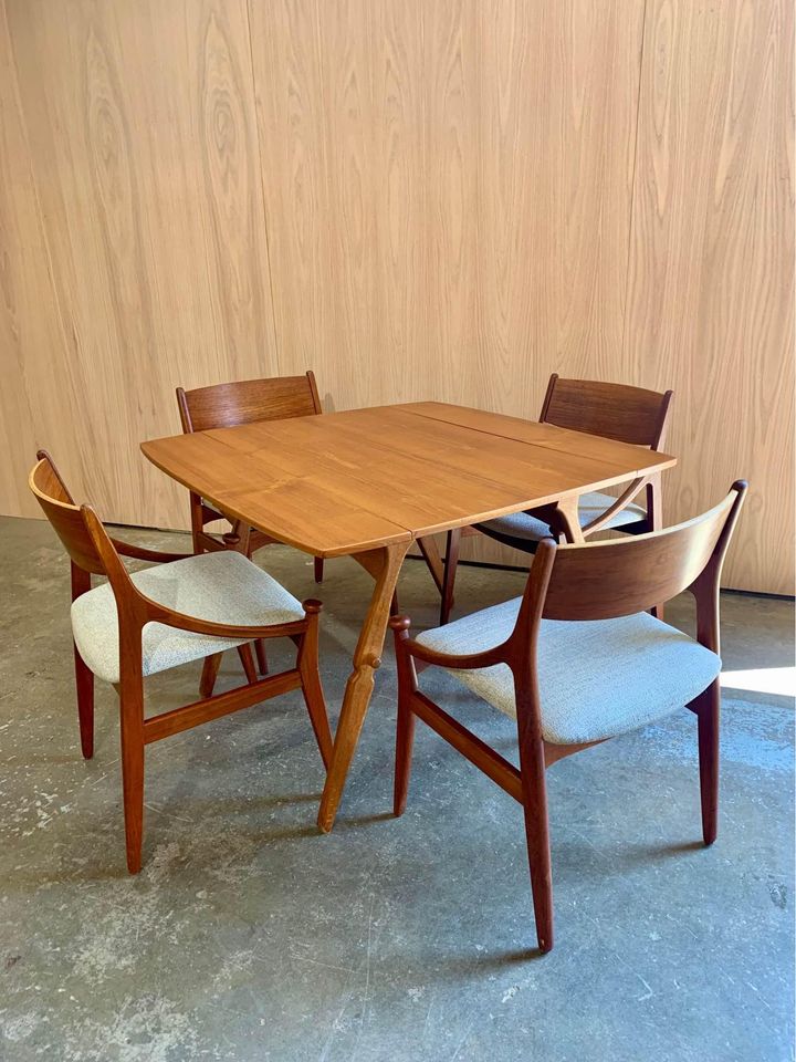 1950s Danish Teak and Oak Coffee Table Dining Table by Arne Hovmand-Olsen